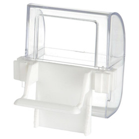 Abbildung Beeztees Vogel Futter-und Wassernapf transparent/wei - 2er Pack