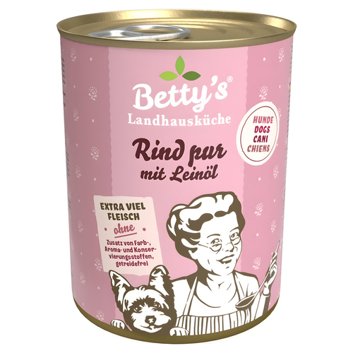 Bettys Landhausküche Rind pur mit Leinöl 400 g - 6 Stück