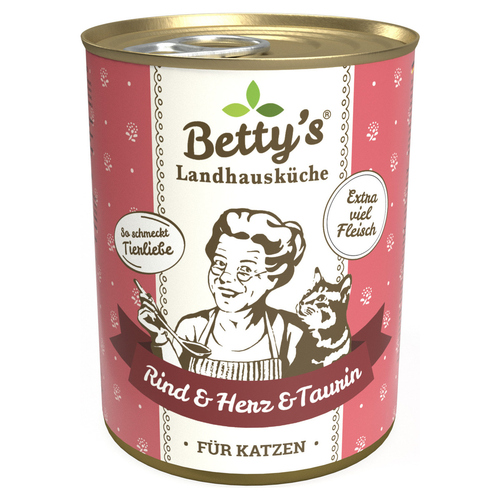 Bettys Landhausküche Rind & Herz & Taurin 400 g - 6 Stück