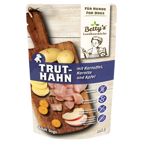Bettys Landhausküche Truthahn mit Kartoffel, Karotte und Apfel 125 g - 10 Stück