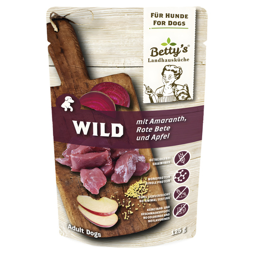 Bettys Landhausküche Wild mit Amaranth, Rote Bete und Apfel 125 g - 10 Stück