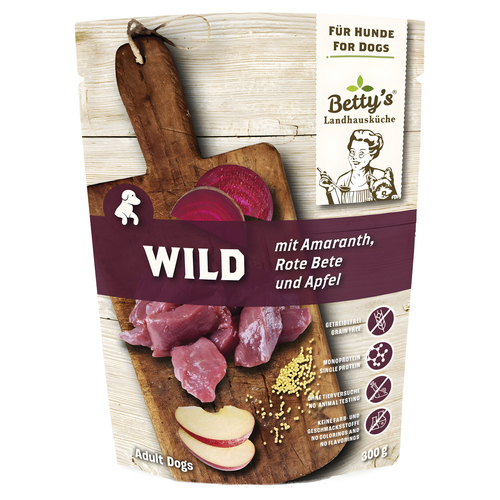 Bettys Landhausküche Wild mit Amaranth, Rote Bete und Apfel 300 g - 10 Stück