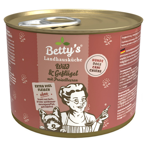 Bettys Landhausküche Wild & Geflügel mit Preiselbeeren 200 g - 6 Stück
