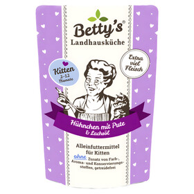 Abbildung Bettys Landhauskche fr Kitten Hhnchen mit Pute & Lachsl 100 g - 12 Stck