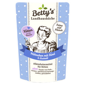 Abbildung Bettys Landhauskche fr Kitten Hhnchen mit Rind & Lachsl 100 g - 12 Stck