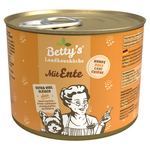 Bettys Landhausküche mit Ente 200 g - 6 Stück für Hunde