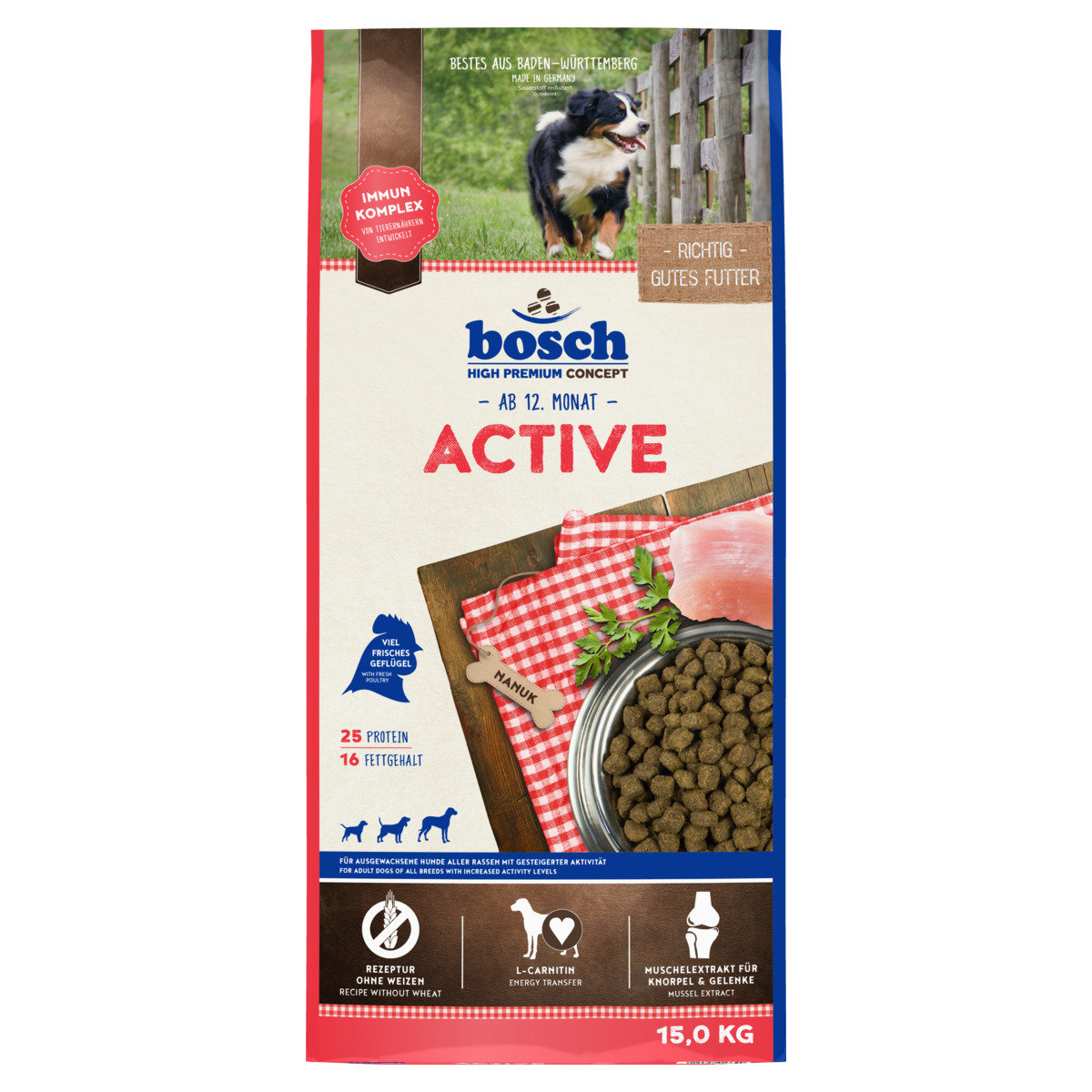 Bosch Active Trockenfutter Für Hunde – 2 X 15 Kg Sparpaket, Weizenfrei & Energiereich!