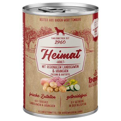 Bosch Heimat Adult mit regionalem Landschwein & Hühnchen 400 g - 12 Stück