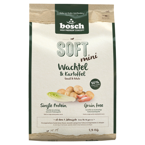 Bosch SOFT Mini mit Wachtel & Kartoffel 2,5 kg