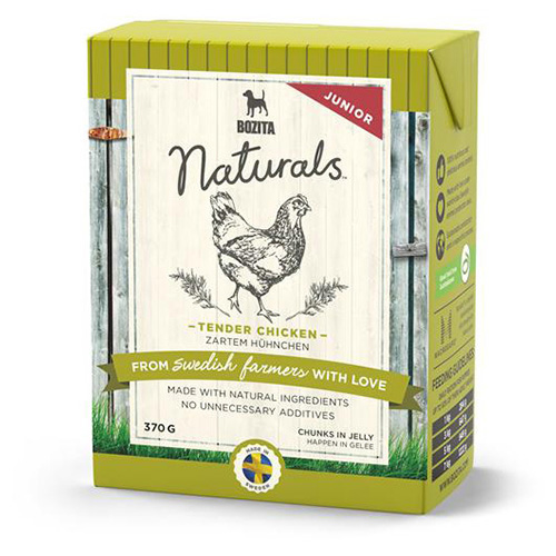 Bozita Naturals Happen in Gelee Zartes Hühnchen Junior 370 g - 6 Stück