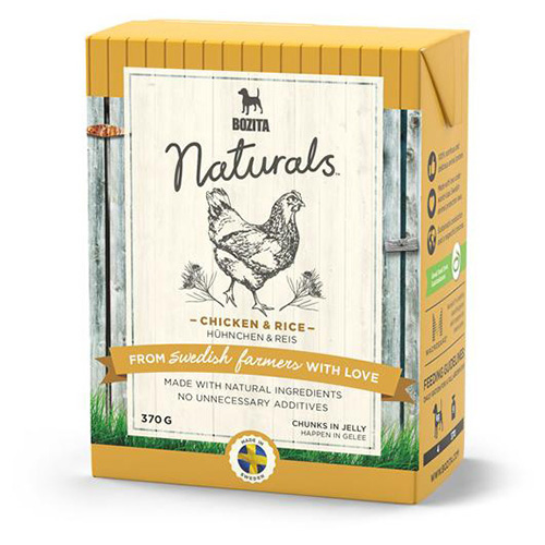 Bozita Naturals Happen in Gelee mit Hühnchen & Reis 370 g - 6 Stück