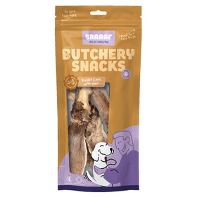 Braaaf Hundesnack Butchery Kaninchenohren mit Haaren 80 g