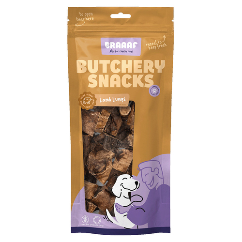 Braaaf Hundesnack Butchery Lammlungen 85 g