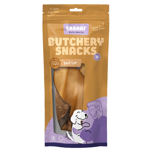 Braaaf Hundesnack Butchery Rinderohr 2 Stück