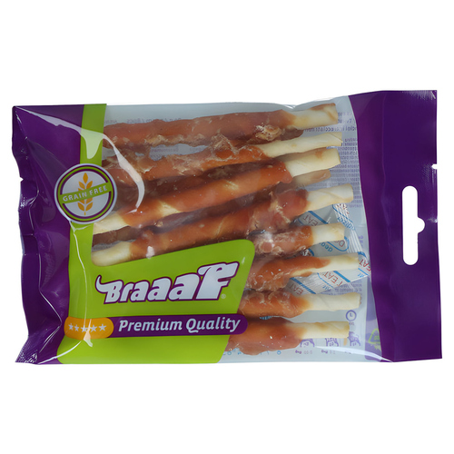 Braaaf Hundesnack Rawhide Roll Sticks Huhn 80 g
