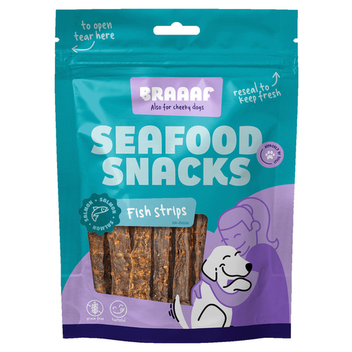 Braaaf Hundesnack Seafood Lachs Fisch Streifen 70 g