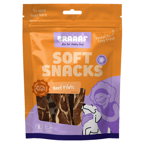 Braaaf Hundesnack Soft Snack Filet Rind & Fisch 85 g