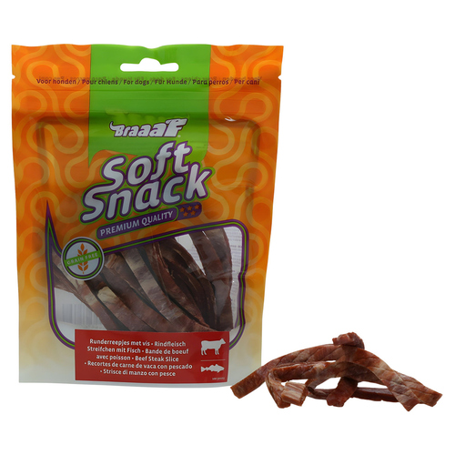 Braaaf Hundesnack Soft Snack Slices Rind & Fisch 85 g