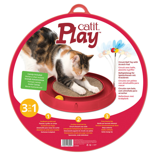 weitere Abbildung Catit 3in1 mit Kratzer und Spielzeug rot