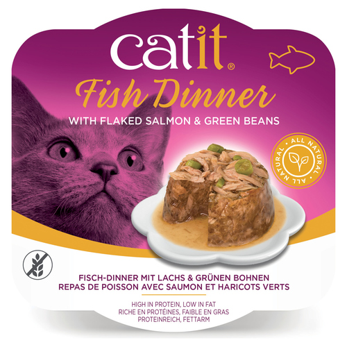 Produktbild von Catit Dinner Fisch mit Lachs & grünen Bohnen 80 g