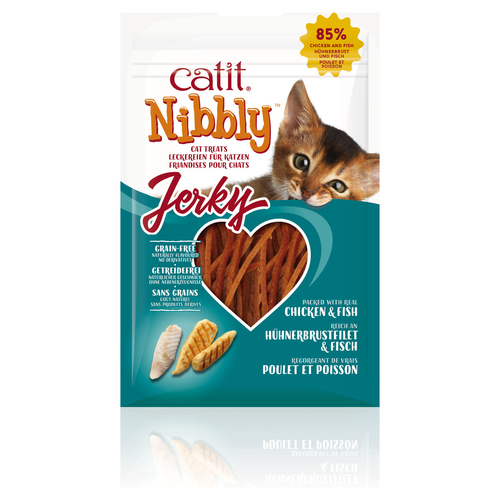 Nibbly Jerky mit Hühnchen & Fisch 30 g, Abbildung 1