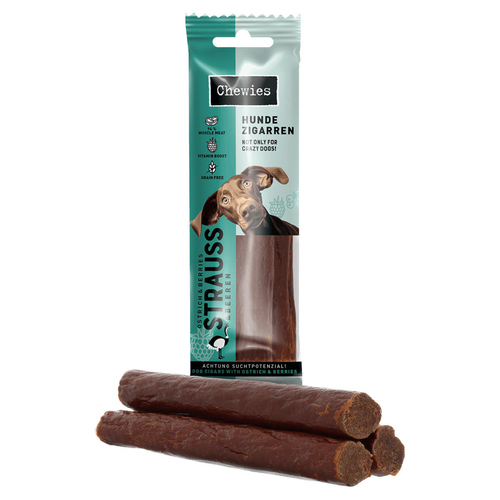 Chewies Hundezigarren Strauß + Beeren 75 g