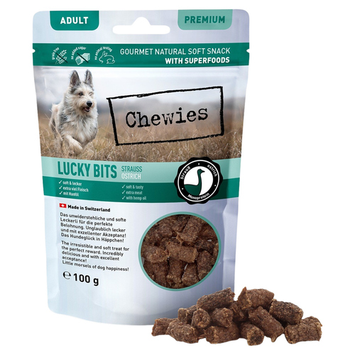 Chewies Lucky Bits Strau: Soft-Snack fr Hunde | 100g