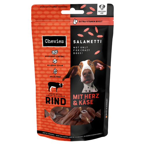 Chewies SALAMETTI Rind, Herz & Käse 60 g