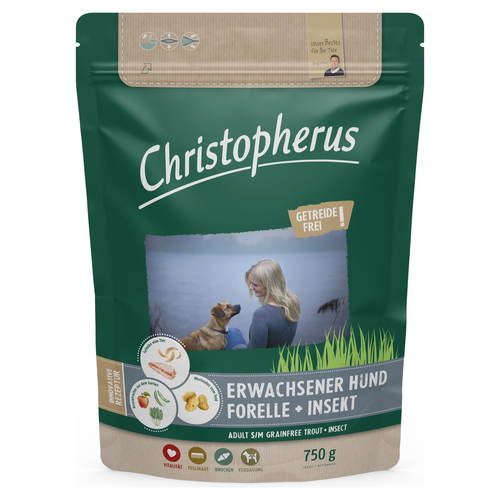 Christopherus Erwachsener Hund Getreidefrei Forelle & Insekt 750 g