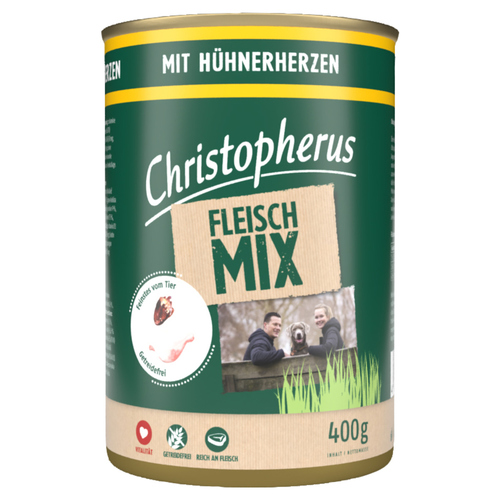 Christopherus Fleischmix mit Hühnerherzen 400 g - 6 Stück