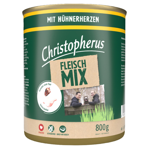 Christopherus Fleischmix mit Hühnerherzen 800 g - 6 Stück