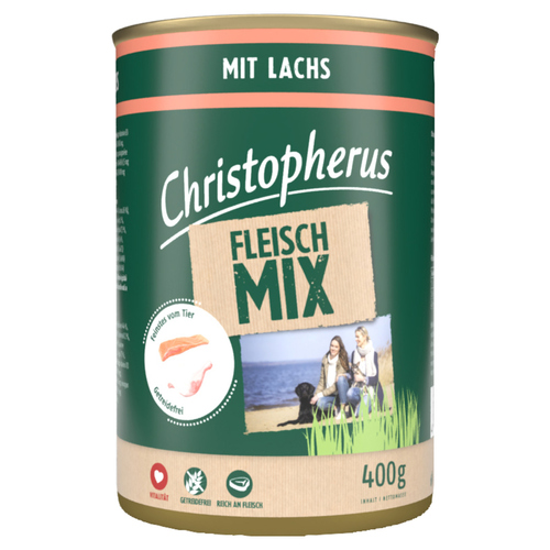 Christopherus Fleischmix mit Lachs 400 g - 6 Stück