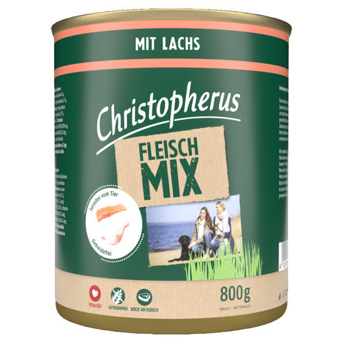 Christopherus Fleischmix mit Lachs 800 g - 6 Stück