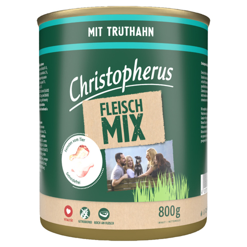 Christopherus Fleischmix mit Truthahn 800 g - 6 Stück