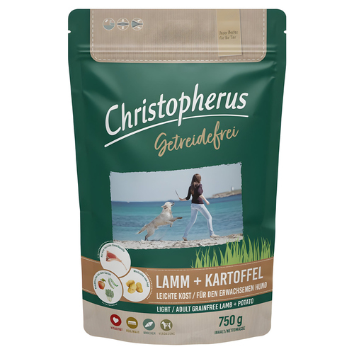 Christopherus Getreidefrei Erwachsener Hund Leichte Kost Lamm & Kartoffel 750 g