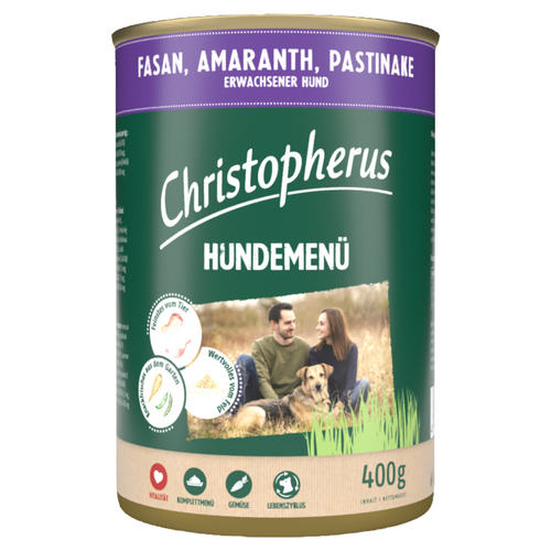 Christopherus Menue Adult mit Fasan, Amaranth, Pastinake 400 g - 6 Stück
