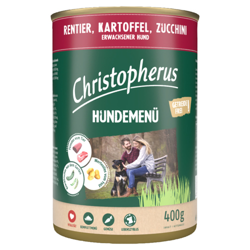 Christopherus Menue Adult mit Rentier, Kartoffel, Zuccini 400 g - 6 Stück