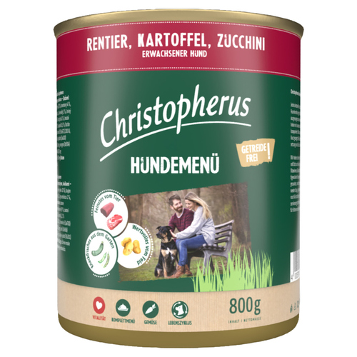 Christopherus Menue Adult mit Rentier, Kartoffel, Zuccini 800 g - 6 Stück