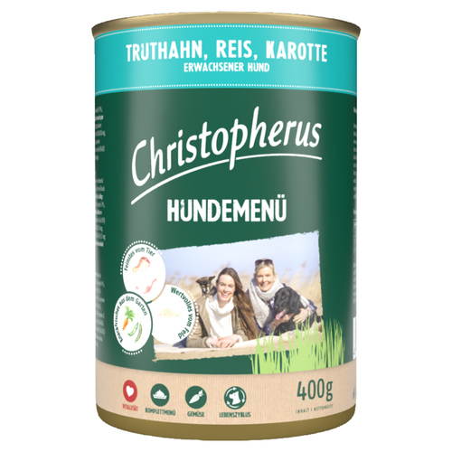 Christopherus Menue Adult mit Truthahn, Reis, Karotte 400 g - 6 Stück