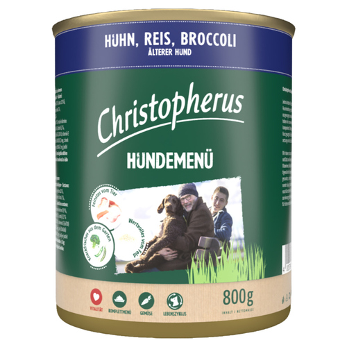Christopherus Menue Senior mit Huhn, Reis, Broccoli 800 g - 6 Stück