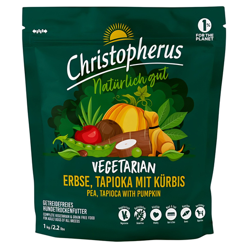 Christopherus Vegetarian Erbse, Tapioka mit Kürbis 1 kg