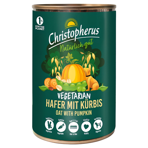 Christopherus Vegetarian Hafer mit Kürbis 400 g - 6 Stück