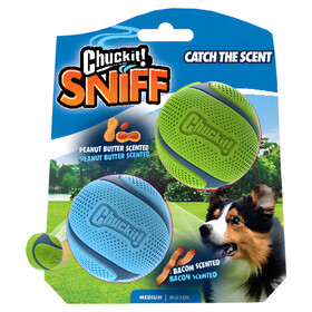 Abbildung Chuckit! Hundespielzeug Sniff Fetch Ball Bacon & Peanut Butter - 2er Pack