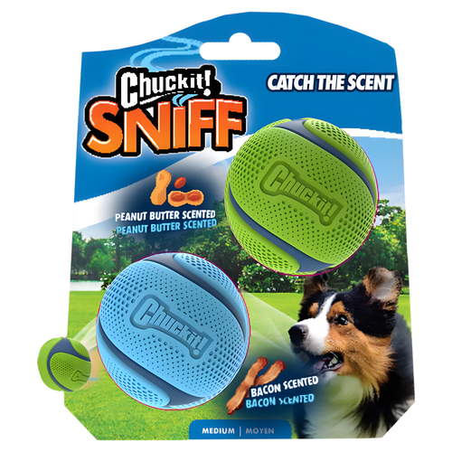Chuckit! Hundespielzeug Sniff Fetch Ball Bacon & Peanut Butter - 2er Pack