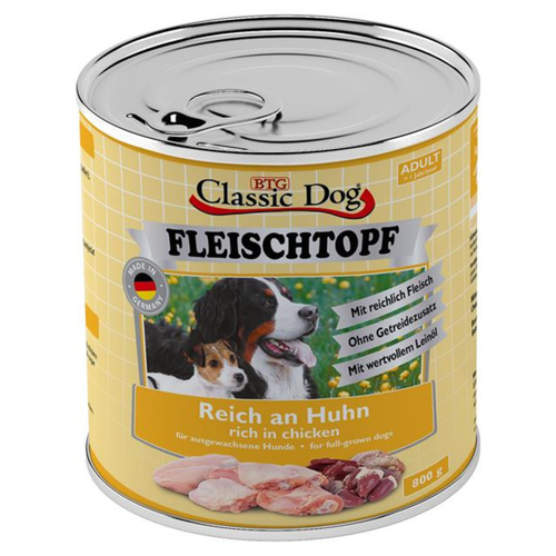 Classic Dog Adult Fleischtopf Pur Reich an Huhn 800 g - 6 Stück