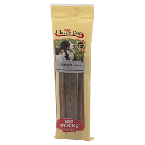 Classic Dog Big Sticks Geflügel & Reis 3er Pack - 16 Stück