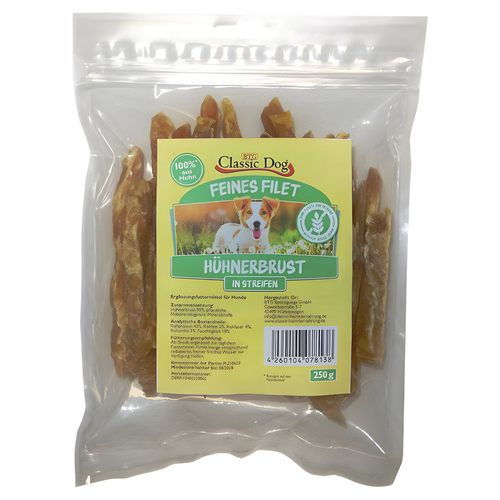 Classic Dog Feines Filet Hühnerbruststreifen 250 g