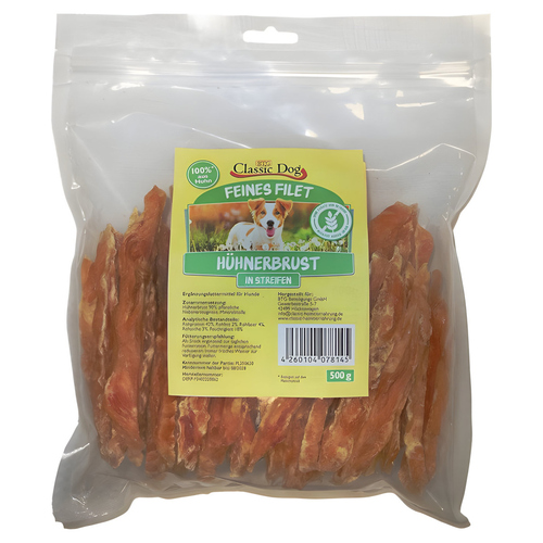 Classic Dog Feines Filet Hühnerbruststreifen 500 g