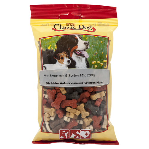 Classic Dog Snack Miniknochen 5 Sorten Mix 200 g - 12 Stück