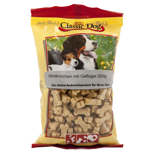 Classic Dog Snack Miniknochen mit Geflügel 200 g - 12 Stück